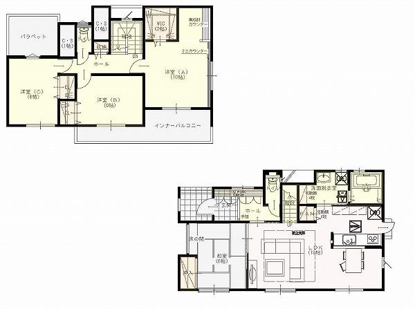 Floor plan. (3 Building), Price 29.6 million yen, 4LDK, Land area 234.52 sq m , Building area 112.61 sq m
