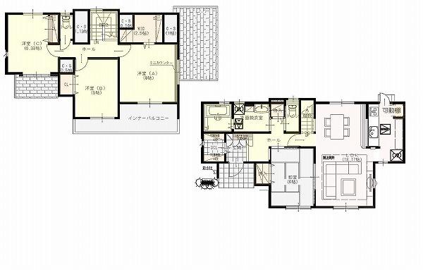 Floor plan. (Building 2), Price 30.5 million yen, 4LDK, Land area 234.54 sq m , Building area 112.61 sq m