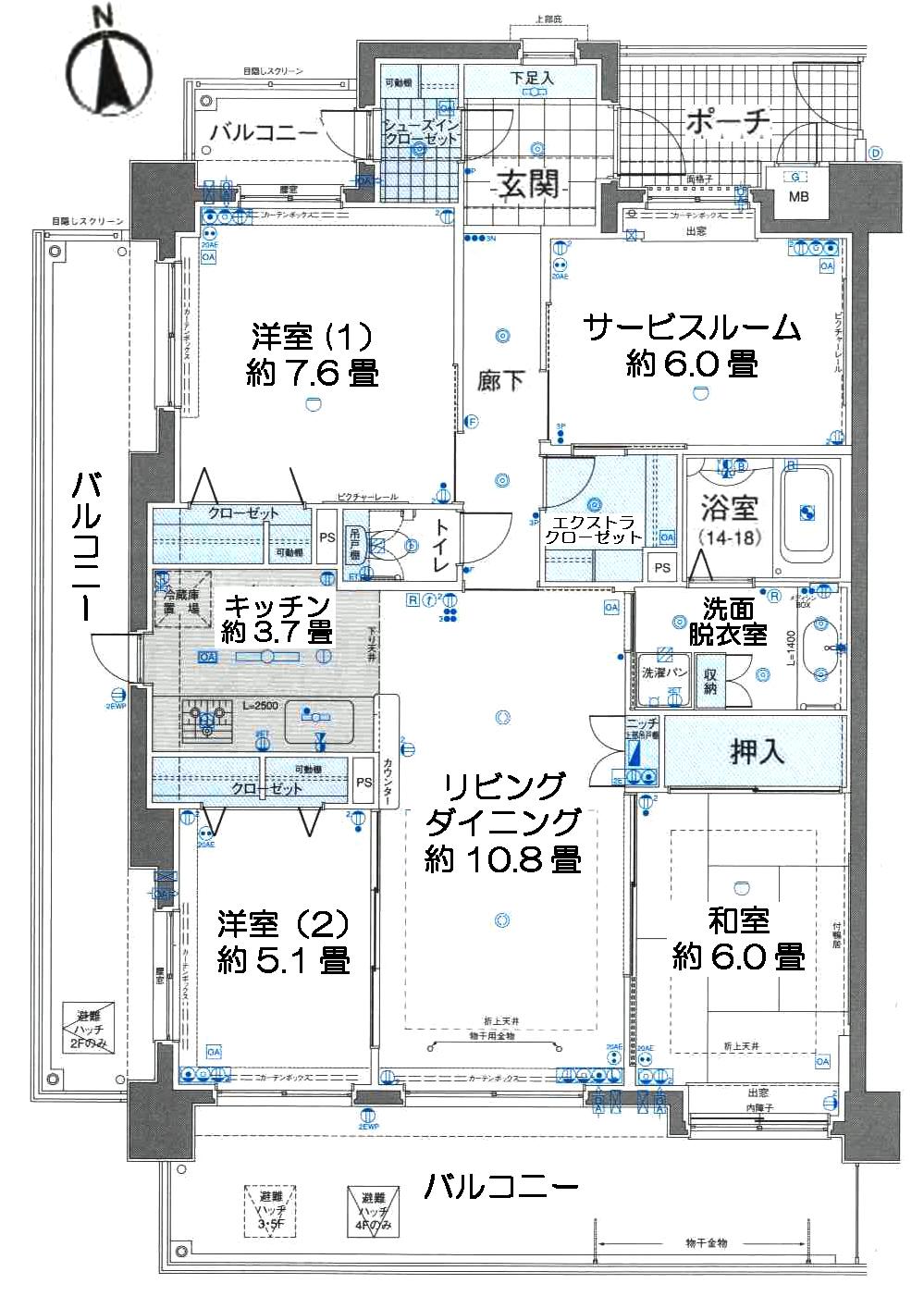 Floor plan. 3LDK + S (storeroom), Price 18.9 million yen, Occupied area 90.02 sq m , Balcony area 33.21 sq m floor plan