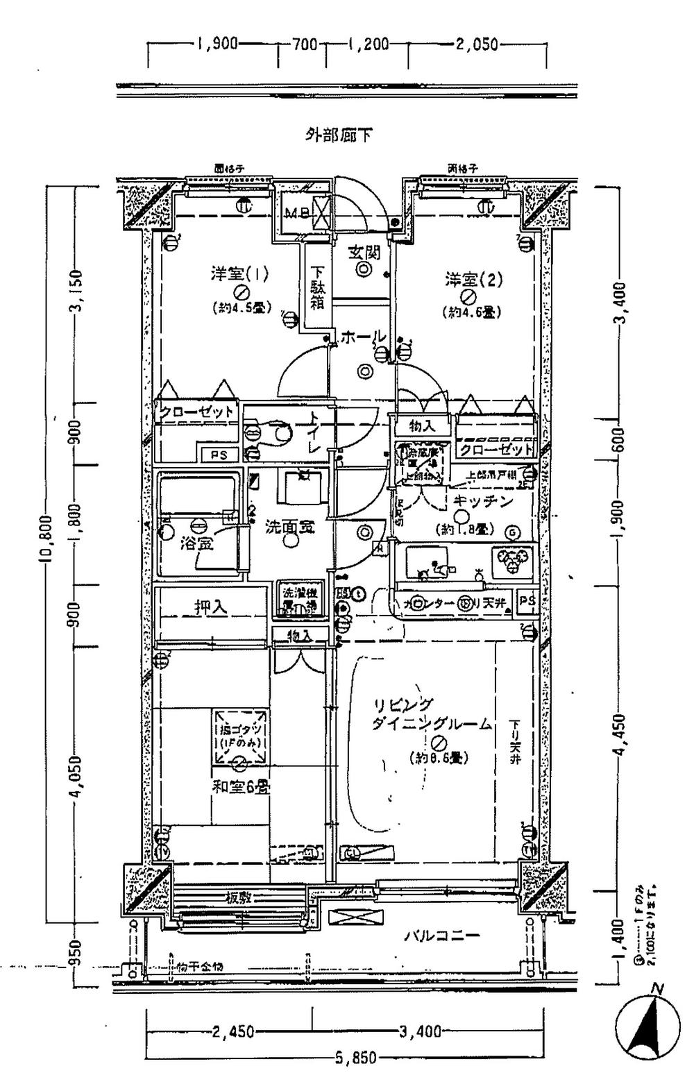 Floor plan. 3LDK, Price 7 million yen, Occupied area 60.62 sq m , Balcony area 7.21 sq m floor plan