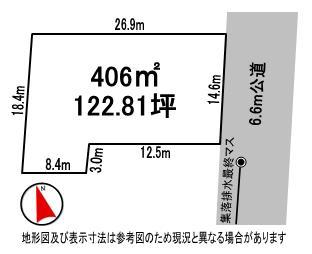Compartment figure. Land price 4.5 million yen, Land area 406 sq m