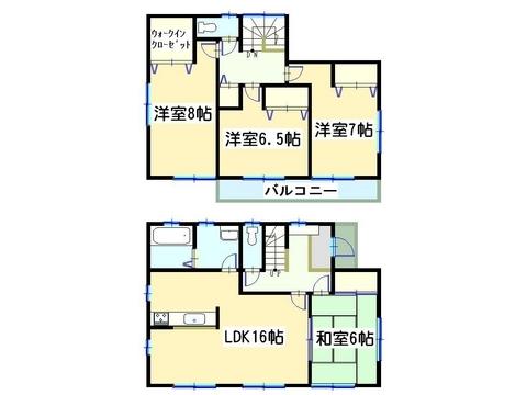 Floor plan. 20.8 million yen, 4LDK, Land area 261.14 sq m , Building area 105.99 sq m