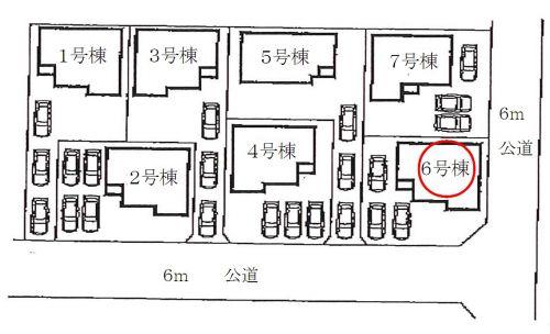 Compartment figure. 23,900,000 yen, 4LDK, Land area 172.44 sq m , Building area 105.15 sq m car park was secured three minutes! Because there is space in all directions, It has become a location blessed airy! Southeast corner lot! 
