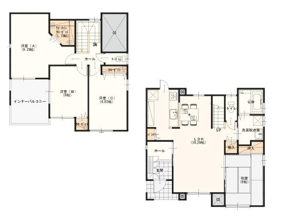 Floor plan. (Building 2), Price 30,800,000 yen, 4LDK, Land area 192.9 sq m , Building area 107.67 sq m