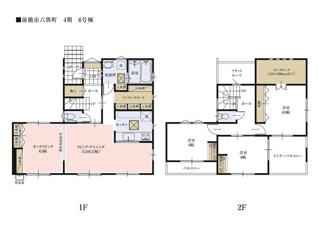 Floor plan. Kids living room Mimamoreru while the housework the situation of children. There is also a storage that can you clean up, It is also possible to a private room by the future to partition. 