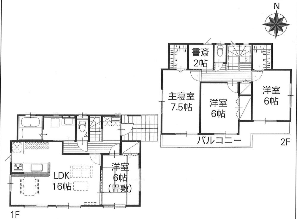 Floor plan. 20,390,000 yen, 4LDK + S (storeroom), Land area 195.27 sq m , Building area 105.99 sq m