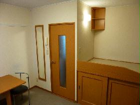 Living and room. Full-length mirror is also the right-hand side, Under the bed is housed. 