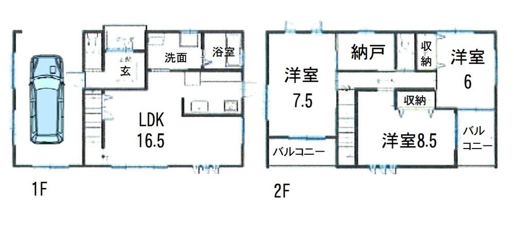 Floor plan. 21,800,000 yen, 3LDK + S (storeroom), Land area 243.35 sq m , Building area 116.54 sq m
