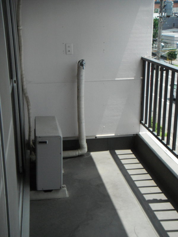 Other Equipment. Washing machine storage is located on the balcony.