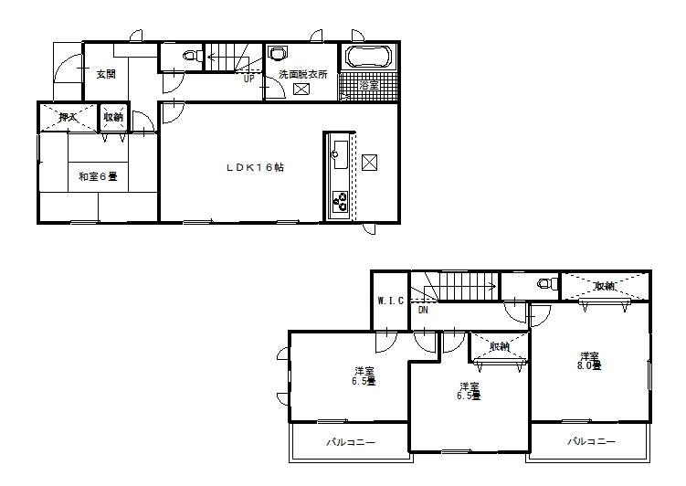 Floor plan. 20.8 million yen, 4LDK, Land area 187.2 sq m , Building area 105.98 sq m