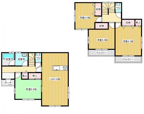 Floor plan. 19,800,000 yen, 4LDK, Land area 222.33 sq m , Building area 103.67 sq m all rooms Corner Room! In spacious space of up to 22.5 quires in LDK + Japanese-style room! 