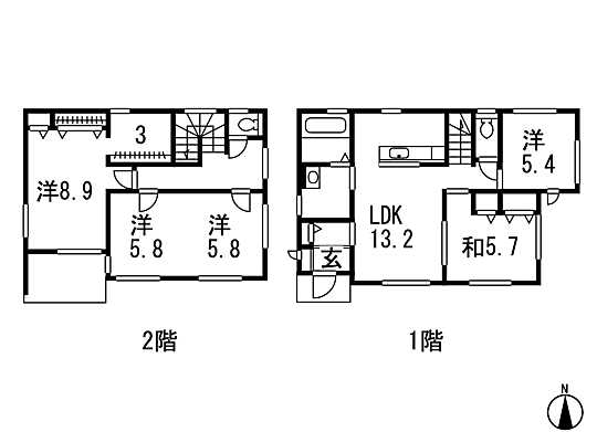 Floor plan. 19 million yen, 5LDK, Land area 177.05 sq m , Building area 113.55 sq m floor plan