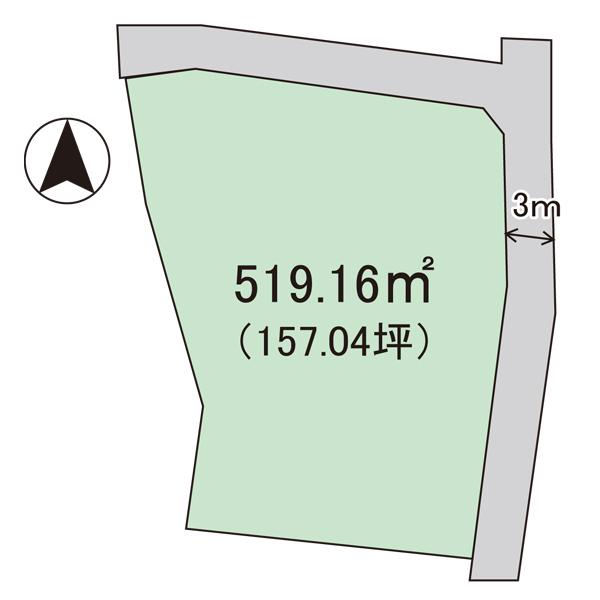 Compartment figure. Land price 9.8 million yen, Land area 519.16 sq m