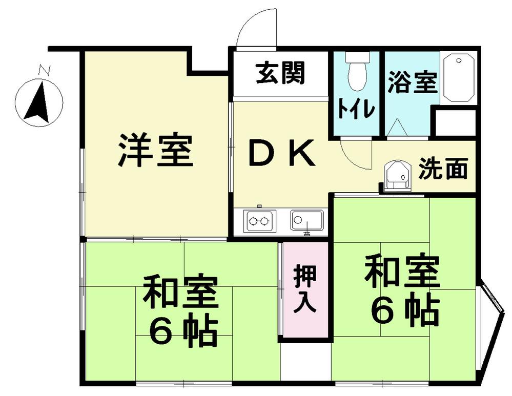 Floor plan. 3DK, Price 2.9 million yen, Occupied area 37.59 sq m floor plan