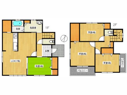 Floor plan. 20,390,000 yen, 4LDK, Land area 153.7 sq m , Building area 108.06 sq m