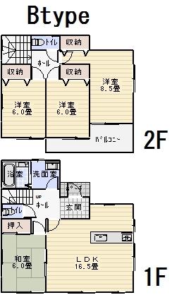 Floor plan. (Building 2), Price 20.8 million yen, 4LDK, Land area 167.45 sq m , Building area 102.68 sq m