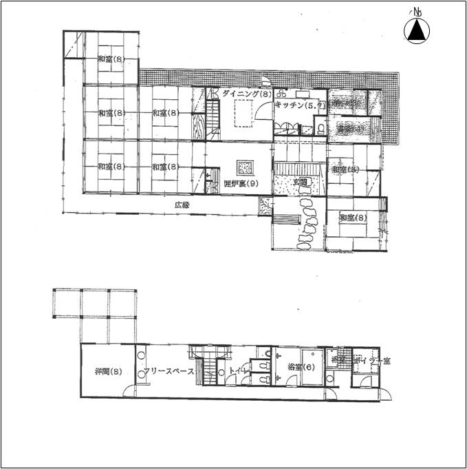 Floor plan. 35 million yen, 8LDK + S (storeroom), Land area 4,898 sq m , Building area 281.39 sq m