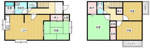 Floor plan. 13,900,000 yen, 4LDK, Land area 141.44 sq m , It is a building area of ​​95.22 sq m easy-to-use floor plan! 