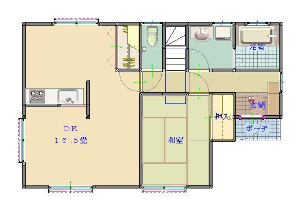 Floor plan. 15.8 million yen, 4LDK, Land area 202.05 sq m , Building area 105.16 sq m 1 floor Floor