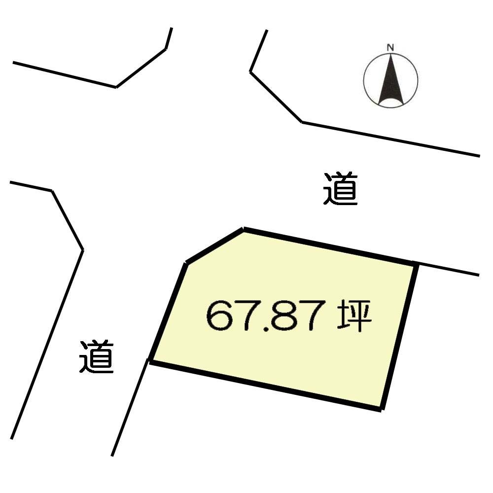 Compartment figure. Land price 9.9 million yen, Land area 224.39 sq m topographic map