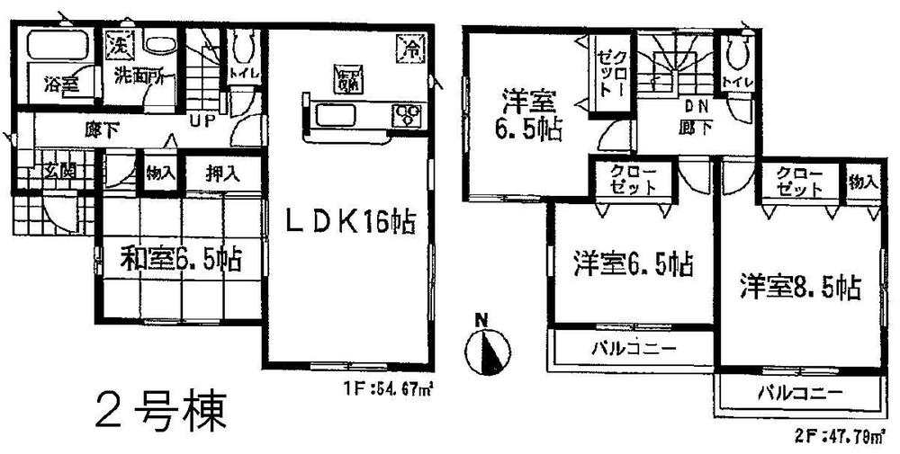 Floor plan. (Building 2), Price 14.8 million yen, 4LDK, Land area 178.03 sq m , Building area 102.46 sq m