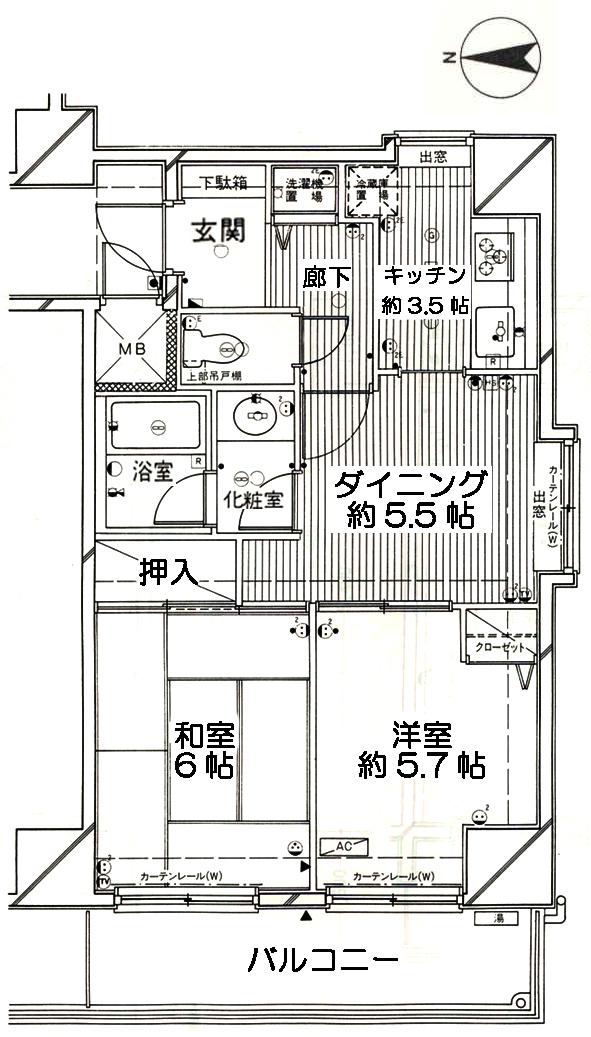 Floor plan. 2DK, Price 6.9 million yen, Footprint 47.7 sq m , Balcony area 7.56 sq m floor plan