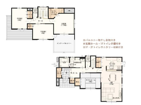 Floor plan. (Building 2), Price 32,800,000 yen, 4LDK, Land area 235.33 sq m , Building area 112.61 sq m