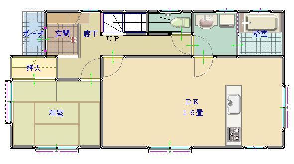 Floor plan. 16.8 million yen, 4LDK, Land area 222.26 sq m , Building area 101.02 sq m 1 floor