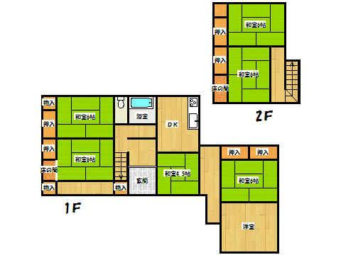 Floor plan. 9.8 million yen, 7DK, Land area 960.44 sq m , Building area 125.97 sq m