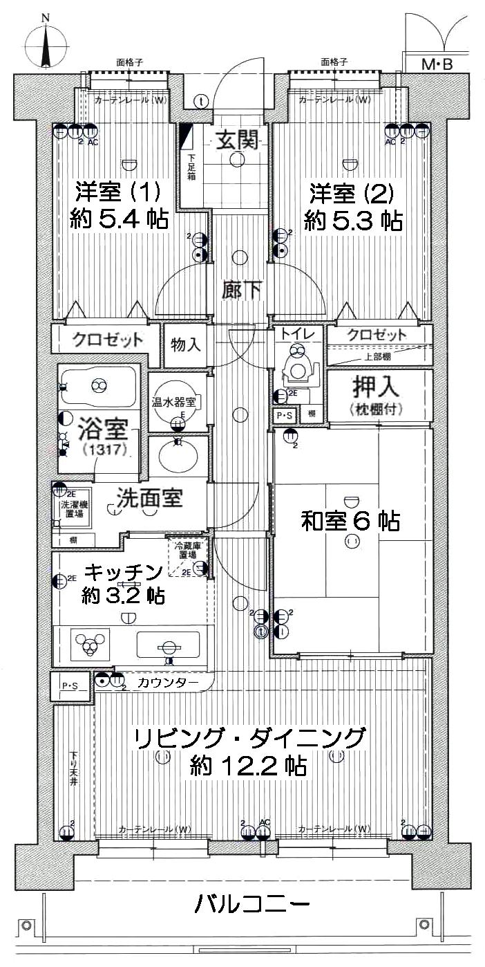 Floor plan. 3LDK, Price 14.9 million yen, Occupied area 73.52 sq m , Balcony area 9.67 sq m floor plan