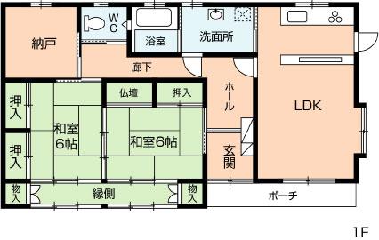 Floor plan. 13 million yen, 2LDK, Land area 212.25 sq m , Building area 91.81 sq m