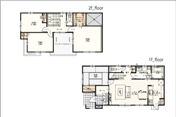 Floor plan. (1 Building), Price 30,200,000 yen, 4LDK, Land area 180.13 sq m , Building area 107.64 sq m