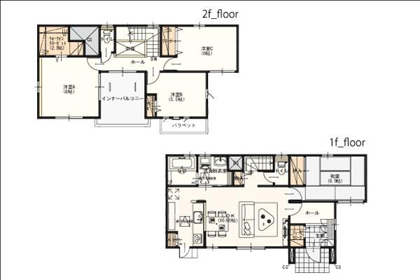 Floor plan. (Building 2), Price 29.4 million yen, 4LDK, Land area 227.14 sq m , Building area 106.81 sq m