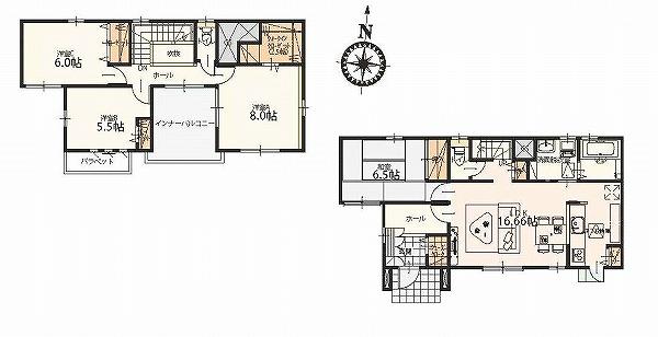 Floor plan. (3 Building), Price 25,800,000 yen, 4LDK, Land area 256.65 sq m , Building area 106.81 sq m