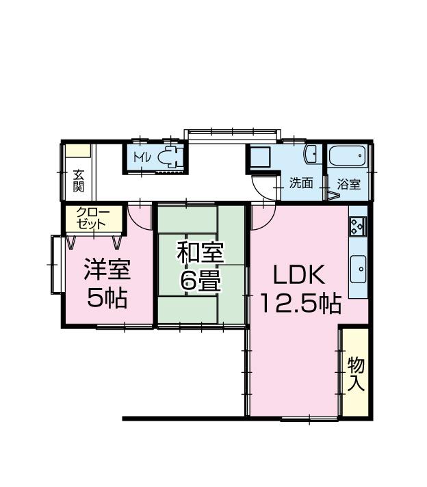Floor plan. 7.5 million yen, 2LDK, Land area 112.37 sq m , Building area 62.75 sq m 2LDK, LDk part is located 12.5 Pledge. 