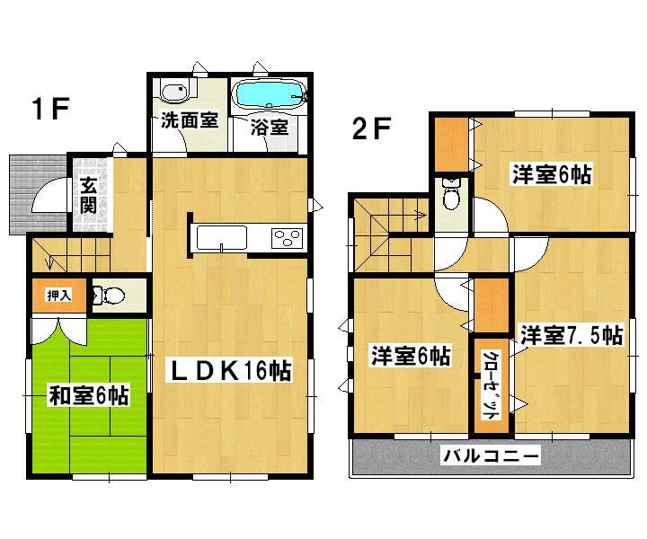 Floor plan. 19,800,000 yen, 4LDK, Land area 191.09 sq m , Building area 102.87 sq m