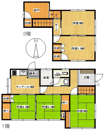 Floor plan. 7.8 million yen, 5K + S (storeroom), Land area 232 sq m , Building area 87.91 sq m