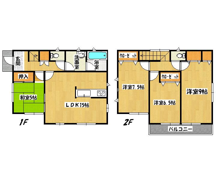 Floor plan. 19,800,000 yen, 4LDK, Land area 201.49 sq m , Building area 95.98 sq m