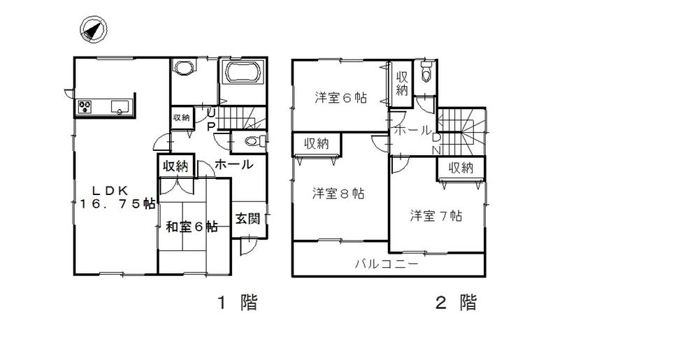 Floor plan. 18.5 million yen, 4LDK, Land area 194.72 sq m , Building area 105.77 sq m floor plan