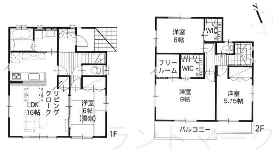 Floor plan. 18,390,000 yen, 4LDK, Land area 200.99 sq m , Building area 107.65 sq m went site checks! 