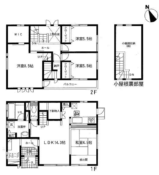 Floor plan. 21.3 million yen, 4LDK + S (storeroom), Land area 265.86 sq m , Building area 106.82 sq m
