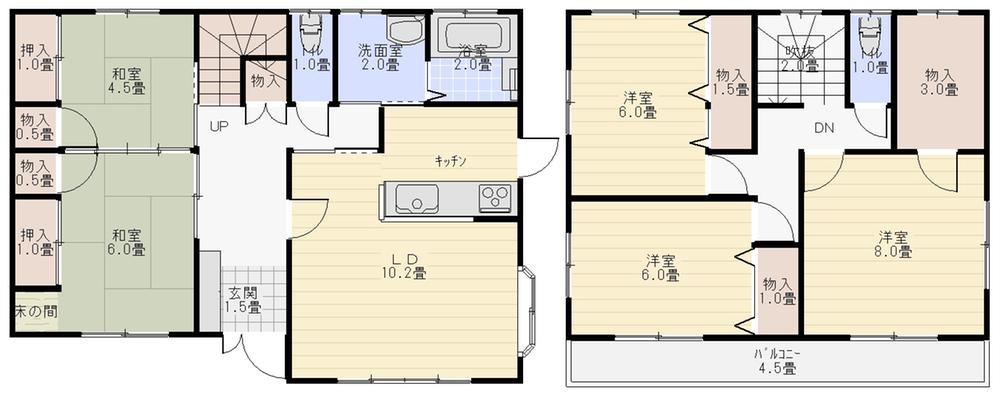 Floor plan. 14.8 million yen, 5LDK + S (storeroom), Land area 173.1 sq m , Building area 120.07 sq m