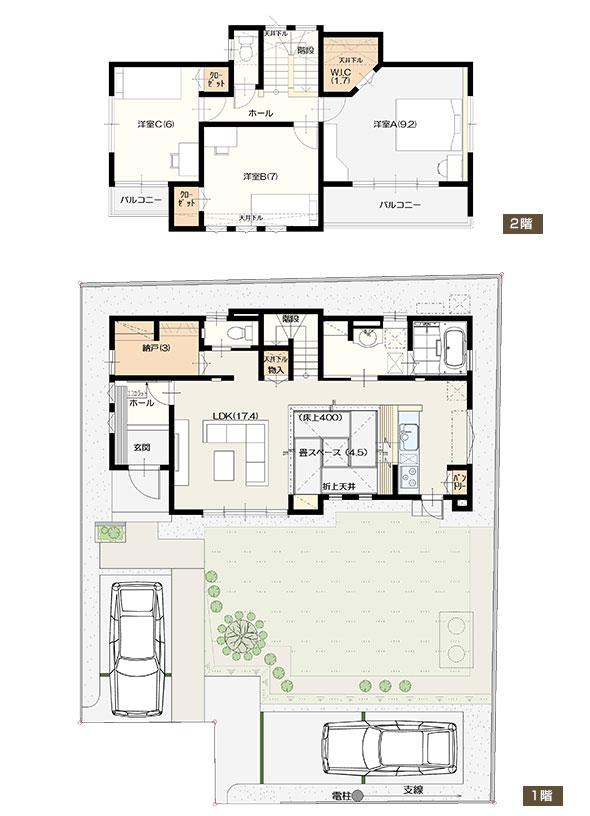 Floor plan. (3 Building), Price 27,800,000 yen, 3LDK+S, Land area 194 sq m , Building area 111.28 sq m