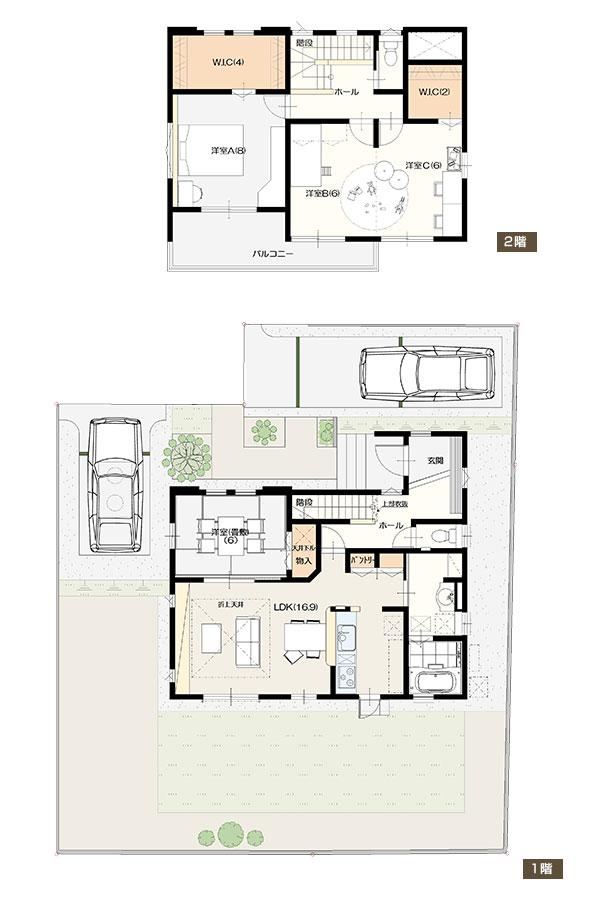 Floor plan. (4 Building), Price 25,800,000 yen, 3LDK, Land area 219.53 sq m , Building area 114.14 sq m
