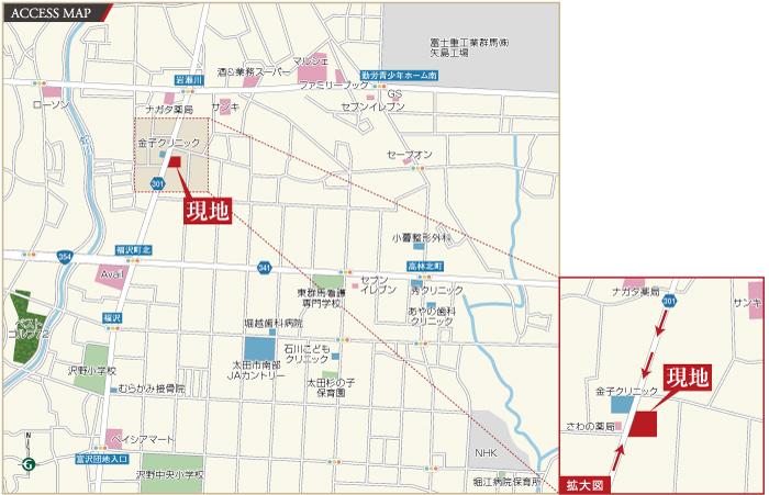 Local guide map. Neighborhood is surrounded by a quiet residential area, Blessed with access to the national highway 354 Highway and National Highway 407 Route, Living facilities are attractive location aligned, including convenience stores and supermarkets in the neighborhood. 