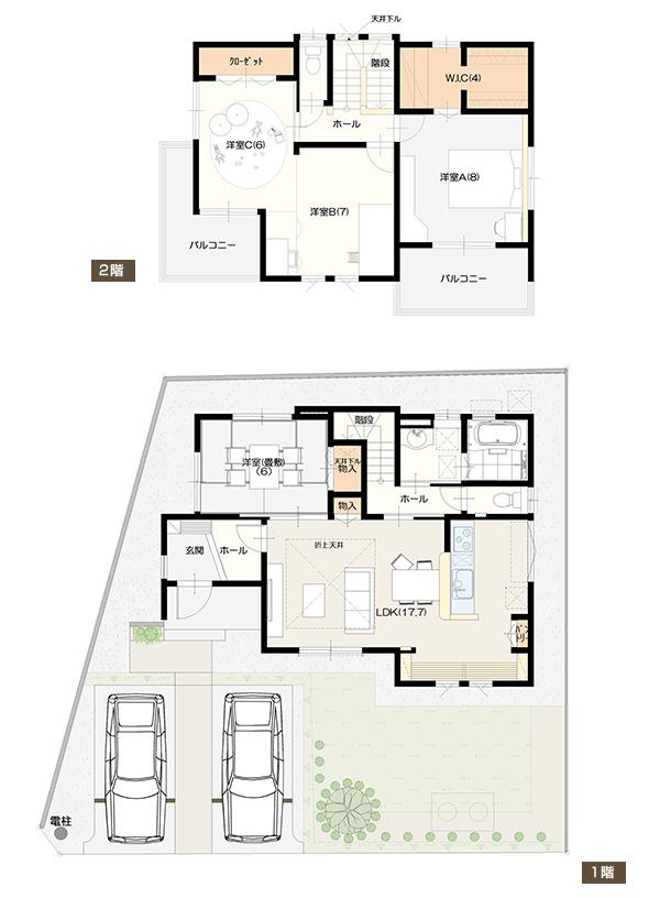 Floor plan. (No. 1 point), Price 27,800,000 yen, 4LDK, Land area 167.49 sq m , Building area 112.1 sq m