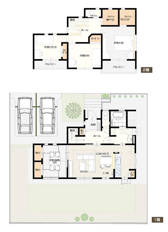 Floor plan. Grandy House if Gunma of real estate. 