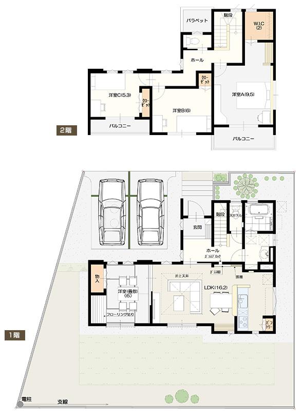 Floor plan. Grandy House if Gunma of real estate. 
