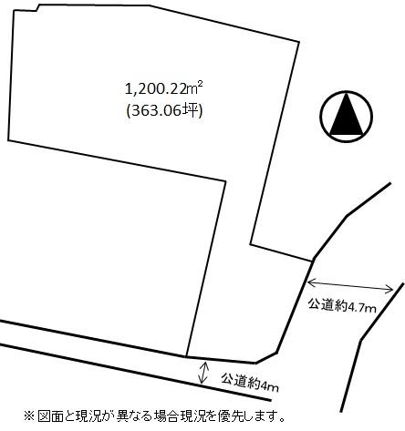 Compartment figure. Land price 16.3 million yen, Land area 1,200.22 sq m