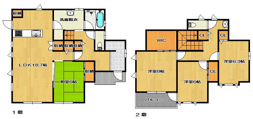 Floor plan. 24.5 million yen, 4LDK, Land area 216.63 sq m , Building area 122.27 sq m